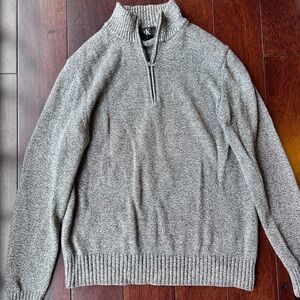Calvin Klein Men's Gray Quarter-Zip Sweater